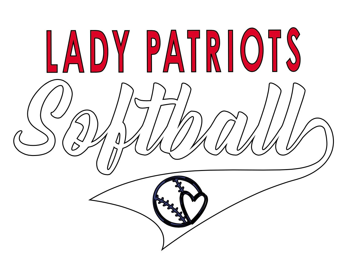 Lady Patriots Softball with heart