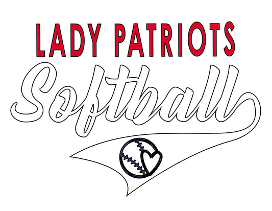 Lady Patriots Softball with heart
